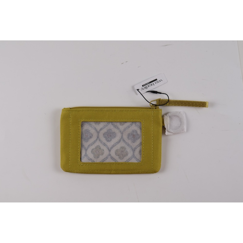 Vera Bradley Zip ID Case Golden Olive Solid Recycled Cotton NWT